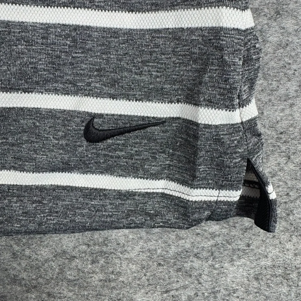 Nike Dri Fit Golf Polo Shirt Sleeveless Striped Standard Fit Gray Womens Small S